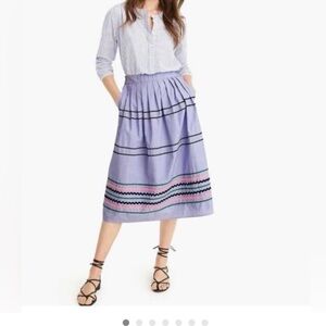 J. Crew Light Blue Skirt with Black and Pink Accents